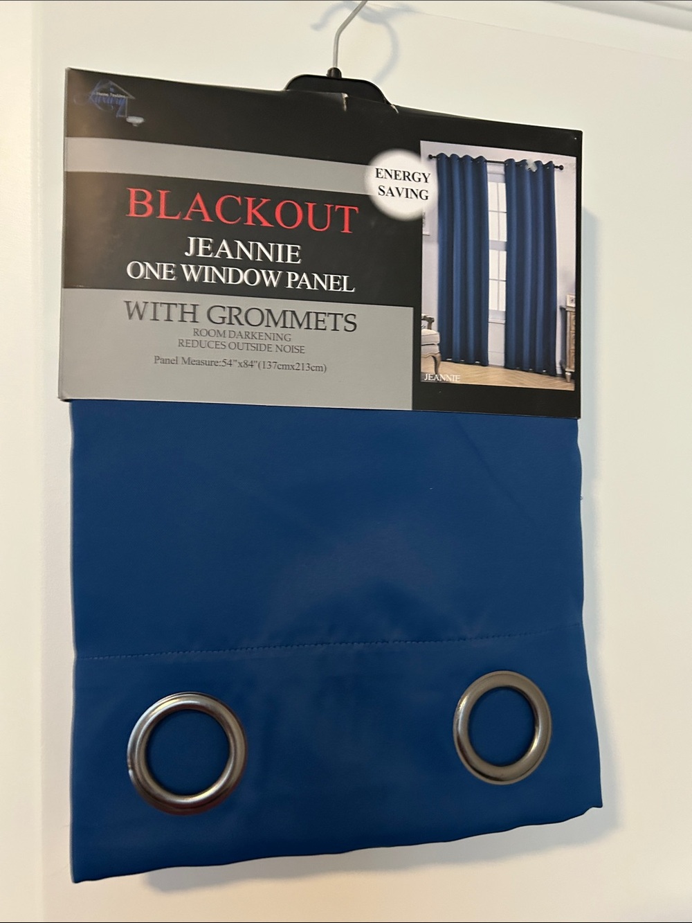 Jeannie Grommet Window Panel - Blue - Picture 2 of 3